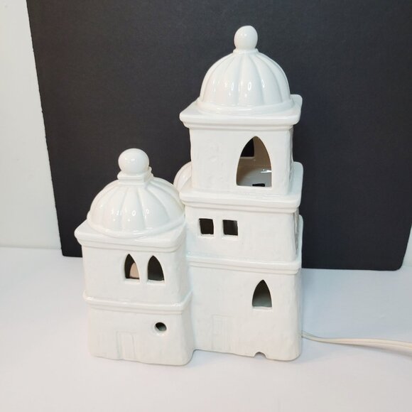 Fitz and Floyd Porcelain White Nativity Lamp Light Decor Holiday - Picture 4 of 5